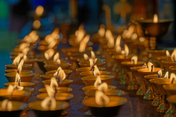 candles in a buddhist temple