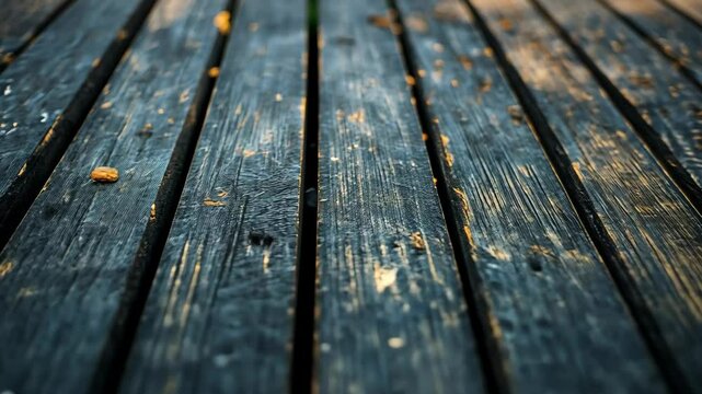 Dark, weathered wooden planks, close-up view showing texture and grain
