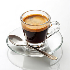 Fototapeta premium Perfect Espresso Shot with Golden Crema on White Background
