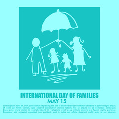 International Day of Families, may 15, Poster and banner vector