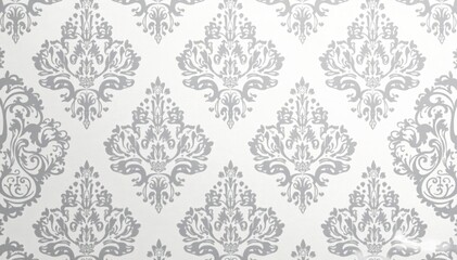 Subtle grey and white damask pattern with geometric undertones , neutral, motif, shapes