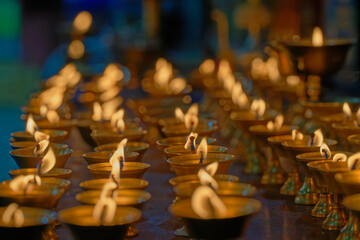 candles in a buddhist temple