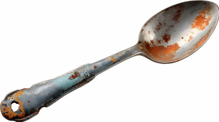 Rusty Spoon in isolated white