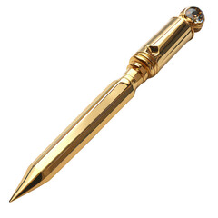 Naklejka premium Buy luxury gold pen with diamond online premium writing instrument gift on transparent background
