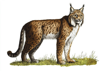 Obraz premium Lynx in a natural setting showcasing its majestic features and vibrant colors during daylight hours Generative AI