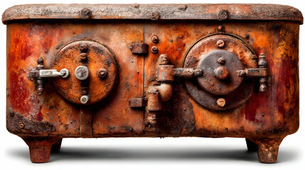Rusty Stove in Isolated White