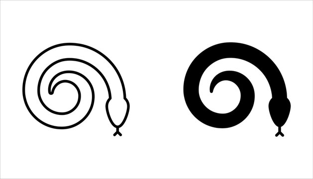 Snake icon set. Isolated snake silhouette on white background
