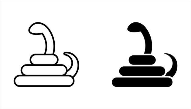 Snake icon set. Isolated snake silhouette on white background