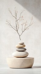 Zen stones and branch