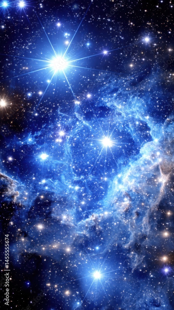 Poster dazzling celestial tapestry a vibrant display of stars and nebula in the vast expanse of space