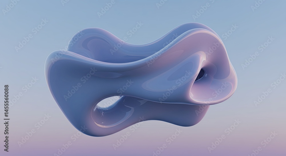 Aufkleber a blue and white object with a curved shape