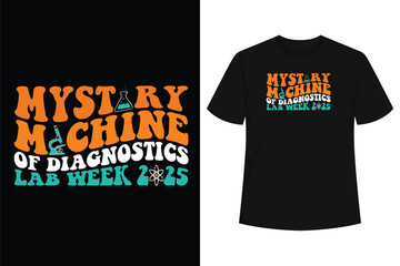 Mystery Machine of Diagnostics Lab Week 2025 Med Lab Tech T-Shirt