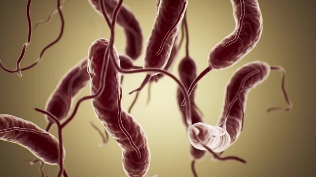Exploring the fascinating world of bacteria in a detailed representation of their structure and movements