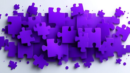 Naklejka premium Purple puzzle pieces abstract background