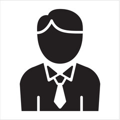 Obraz premium Businessman icon. Corporate male member profile avatar. Icon symbol suitable for employee, worker, account, office owner. Vector illustration
