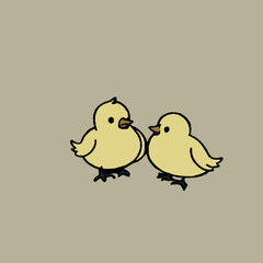 Kawaii chick character for design, cute little yellow chicken, small farm animals. Cute bird illustration.Kawaii chick character for design, cute little yellow chicken, small farm animals. Cute bird i