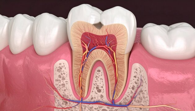 Detailed 3D Model of Human Tooth Anatomy