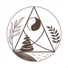 "Sacred Nature Triangle Logo Design"