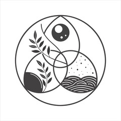 "Moon & Plant Harmony Logo"