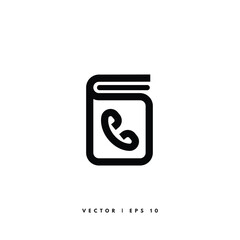Phone Book Icon. Editable Stroke