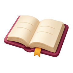An open book with blank pages and a bright bookmark, a universal symbol of education and storytelling.