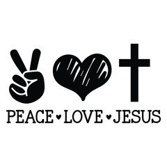 Obraz premium Peace Love Jesus SVG Art & Illustration