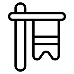 Flag confetti Line Icon
