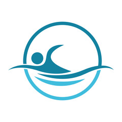 Swimming sport logo icon