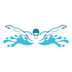 Swimming sport logo icon