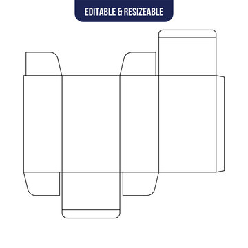 Condom box die cut and dieline editable template