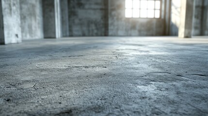 Empty concrete industrial warehouse interior design
