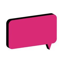 角丸吹き出し　アイソメトリック　ピンク
