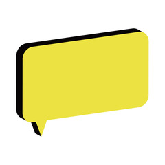 角丸吹き出し　アイソメトリック　黄色