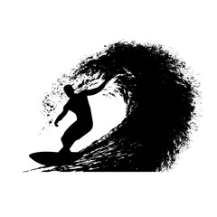 Surfer on the wave vector illustration