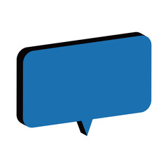 Fototapeta premium 角丸吹き出し アイソメトリック 青