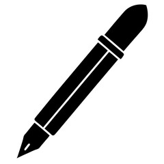 Pen icon vector silhouette illustration isolated on white background