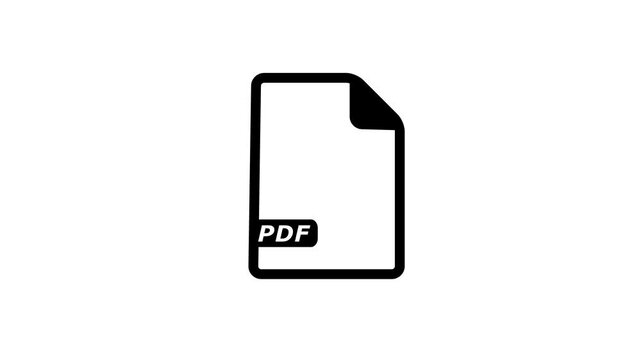 PDF file icon flat style document or presentation icon, template for web site icon animation.