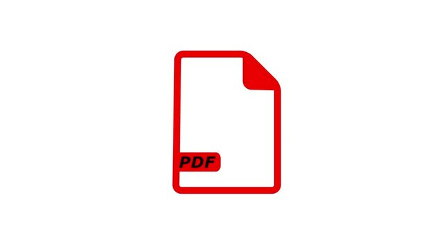 PDF file icon flat style document or presentation icon, template for web site icon animation.