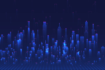 Abstract horizontal building concept design with skyscrapers for city illustration. Graphic concept for your design.