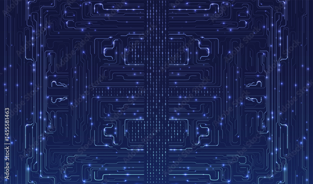 Aufkleber abstract futuristic circuit board background. big data code representation. hi-tech illustration of 