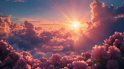 Sunrise Clouds Blossoms