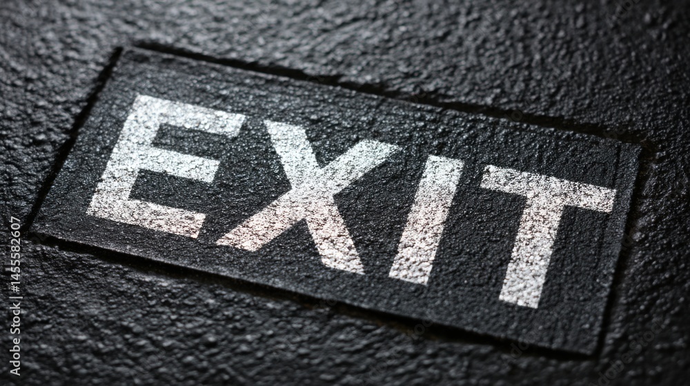 Poster black and white text on dark background representing clear exit node concept for stress-free withdra
