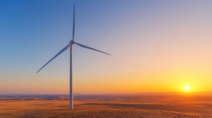 Fresh Dawn at Wind Turbine Field Under Vibrant Sunrise Sky