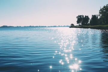 Clear Lake With Water Sparkle