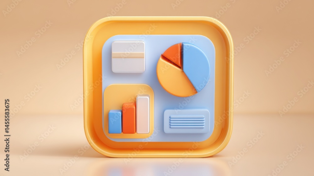 Poster pie chart on yellow app icon illustrating cost optimization strategies for smart business expense ma