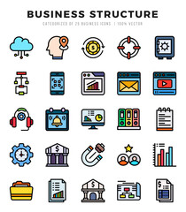 Business Structure web icons in Lineal Color style.