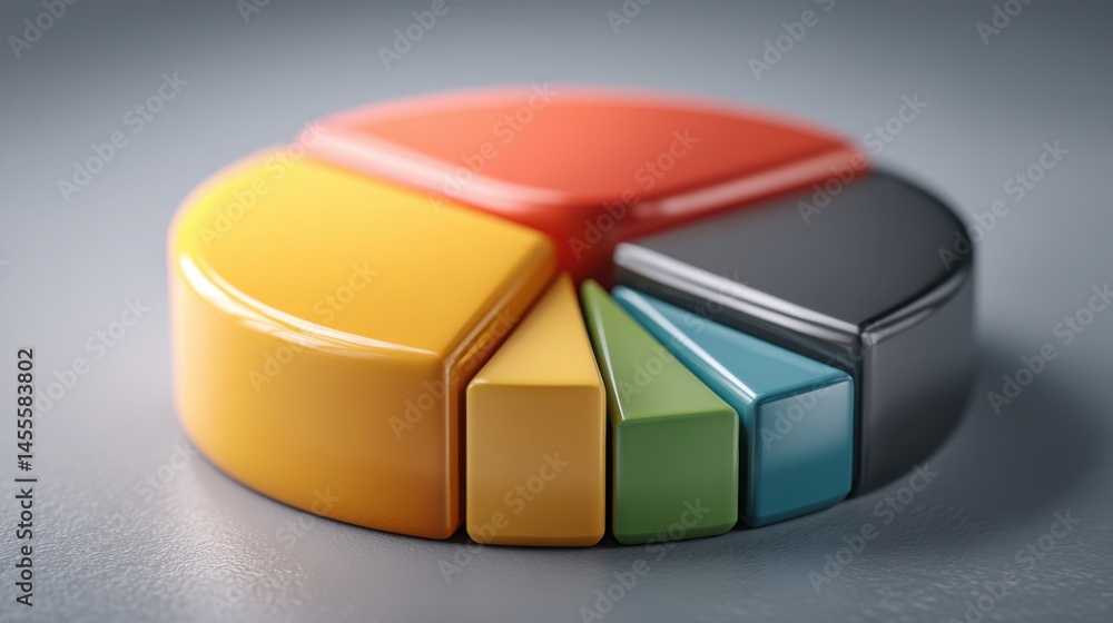 Poster dynamic and engaging pie chart illustration demonstrating credit utilization tracking in a simplifie