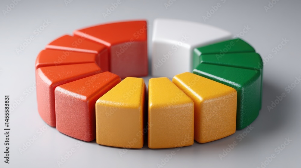 Poster bright and colorful pie chart displaying credit utilization tracking to provide insight into financi
