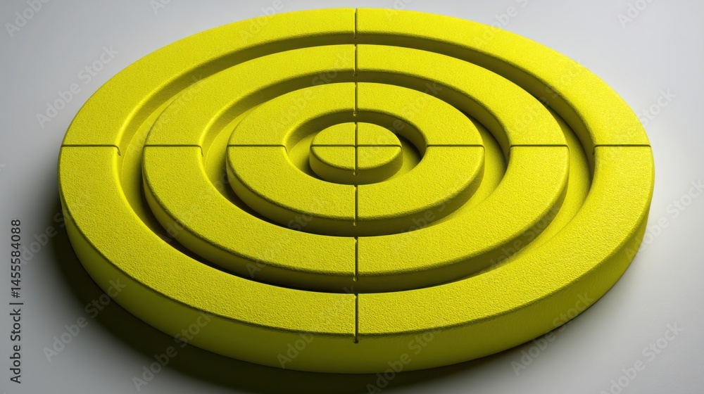 Poster yellow circular object symbolizing data calibrated roi concept for precision profit models and finan