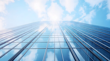 Fototapeta premium Modern business building scenery touching the sky